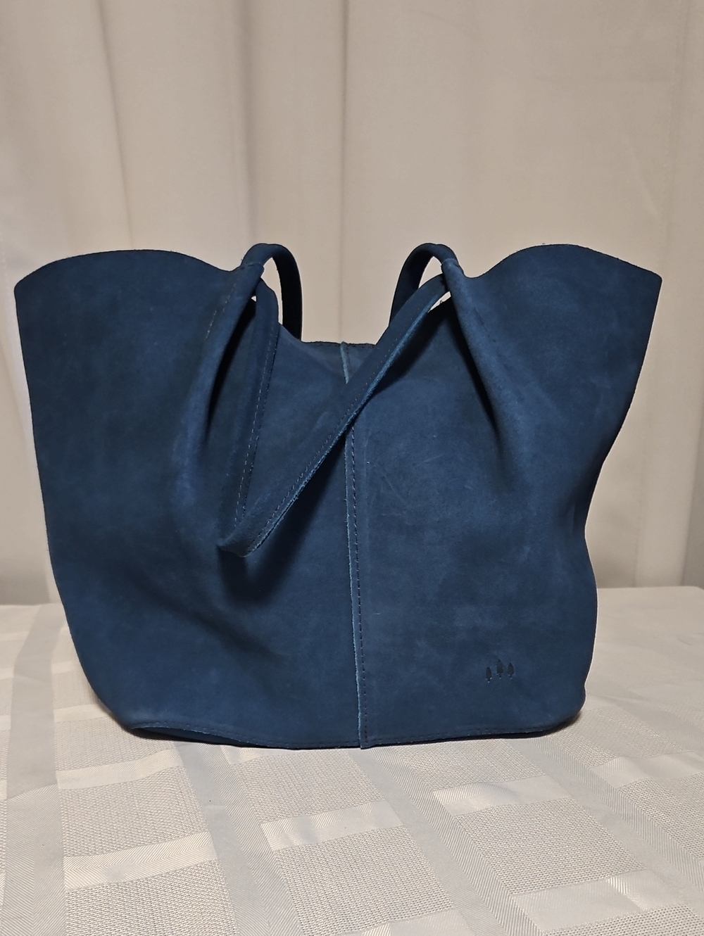 Portland Leather OS Devan - Mariner Blue Suede - Picture 2 of 8